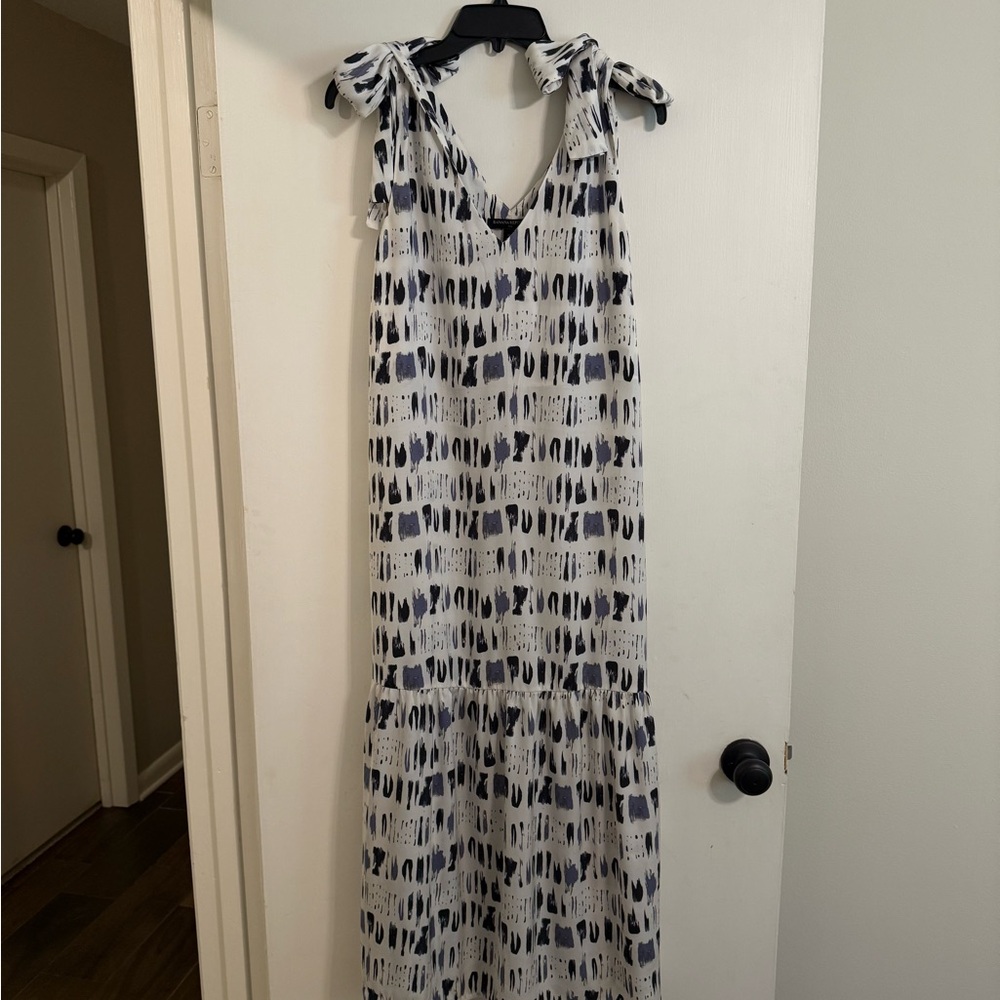 Banana Republic Blue and White Maxi Dress
